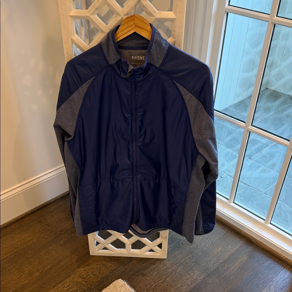 RHONE Men's Navy and Charcoal Windbreaker